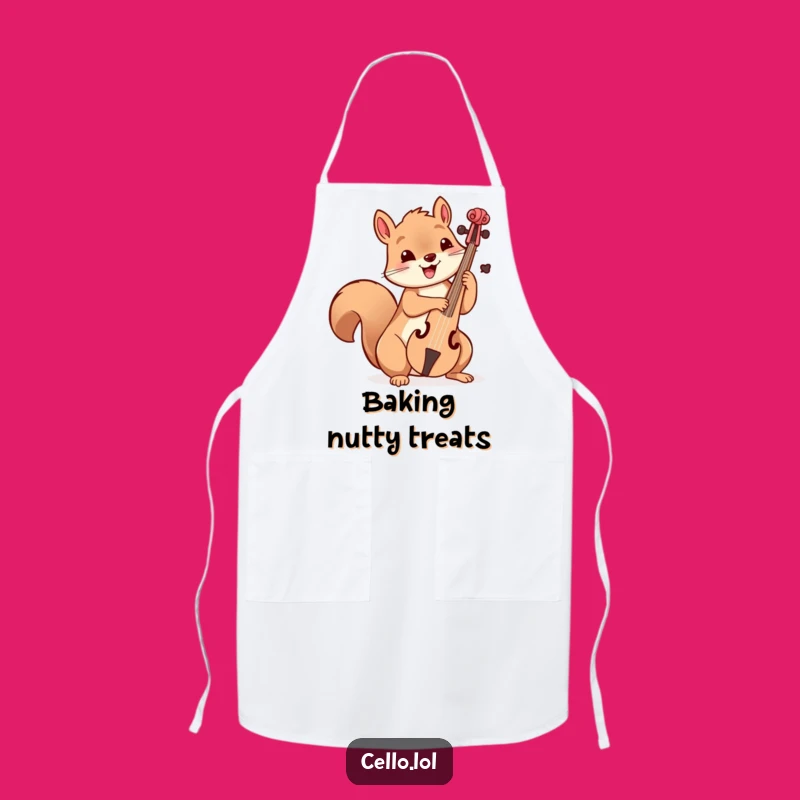 Funny Squirrel Cello Apron - Cook with Playful Musical Flair