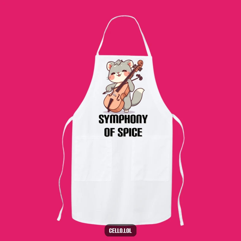 Funny Cello Bow Apron - Cook with Musical Enthusiasm and Humor