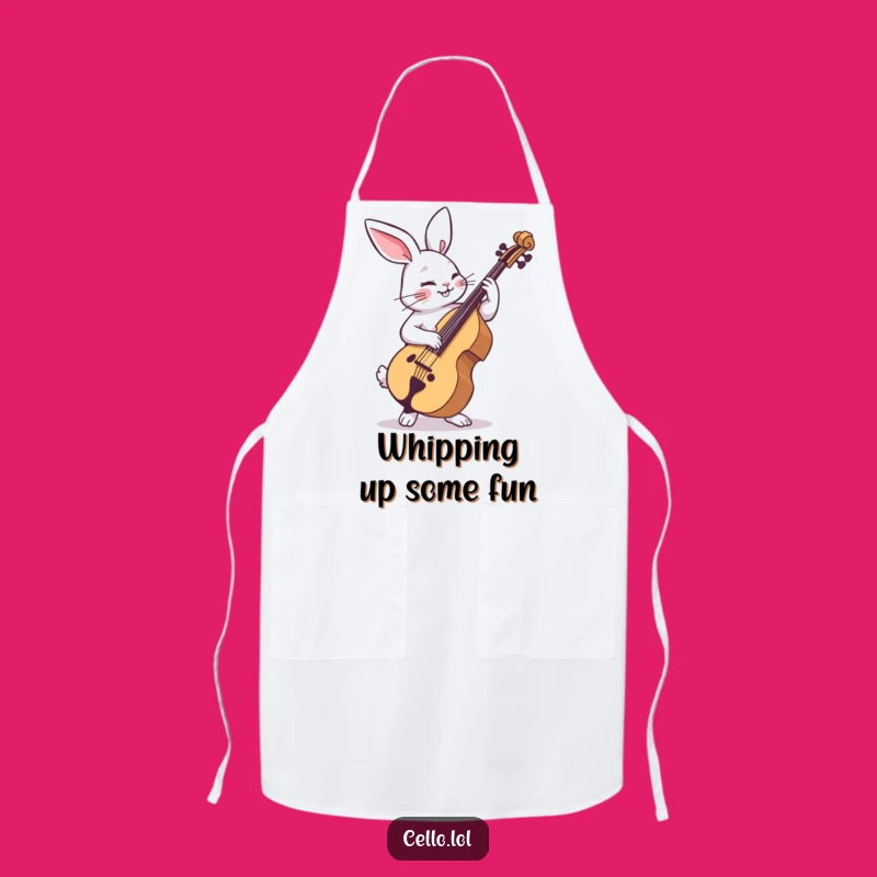 Funny Rabbit Cello Chef Apron: Cook With Playful Flair Gift