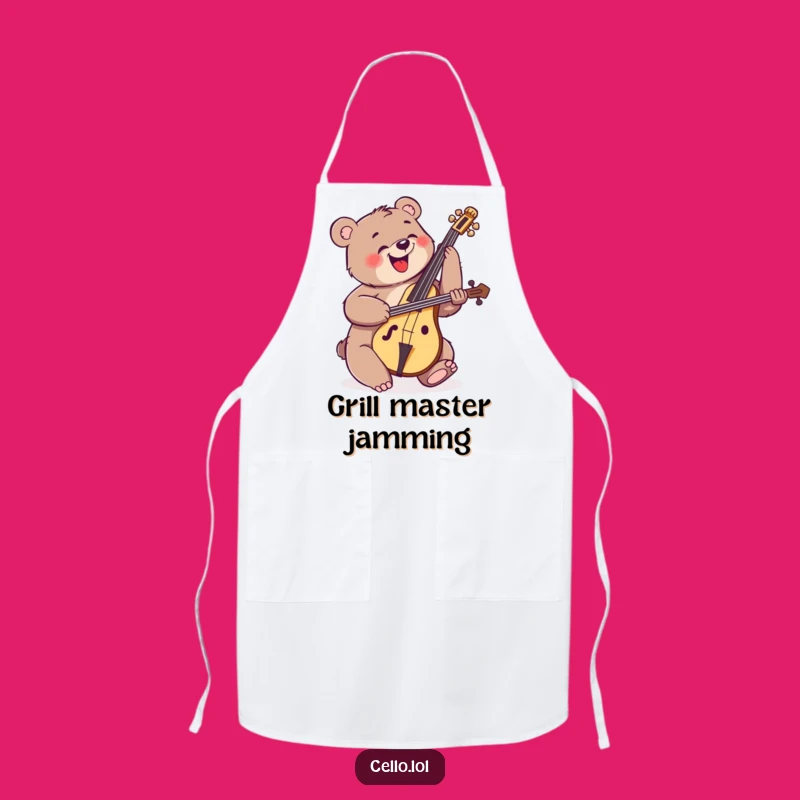 Funny Bear Cello Apron - Cook with Enthusiasm and Musical Flair