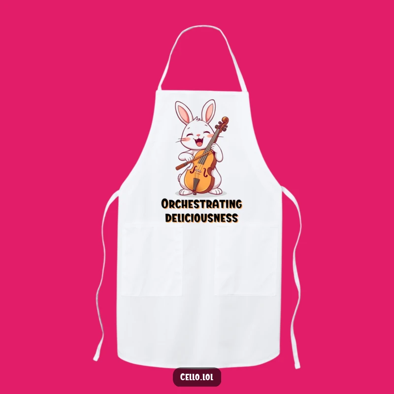 Funny Rabbit Cello Apron - Cook Up Smiles with This Musical Kitchen Essential
