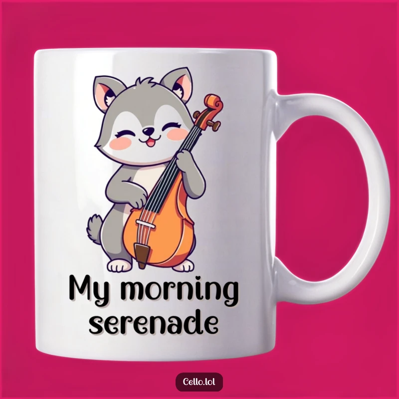 Funny Cute Animal Cheerful Cello Playing Mug - The Perfect Gift for Music Lovers