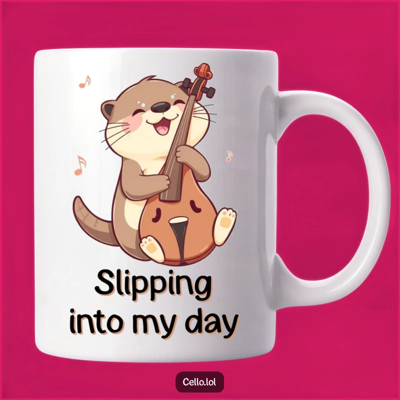 Funny Otter Cello Slide Mug: Pure Musical Joy Gift