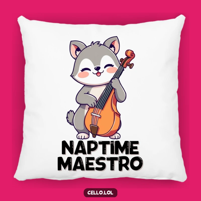 Funny Cello Animal Throw Pillow - Cozy Comfort with Musical Humor