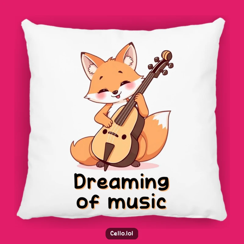 Funny Fox Cello Player Pillow - Cozy Music & Humorous Accent