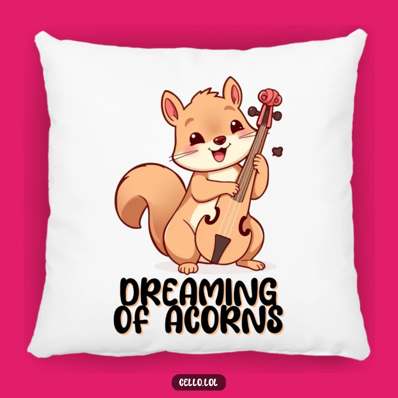 Funny Squirrel Cello Pillow - Cozy Comfort with a Playful Musical Touch