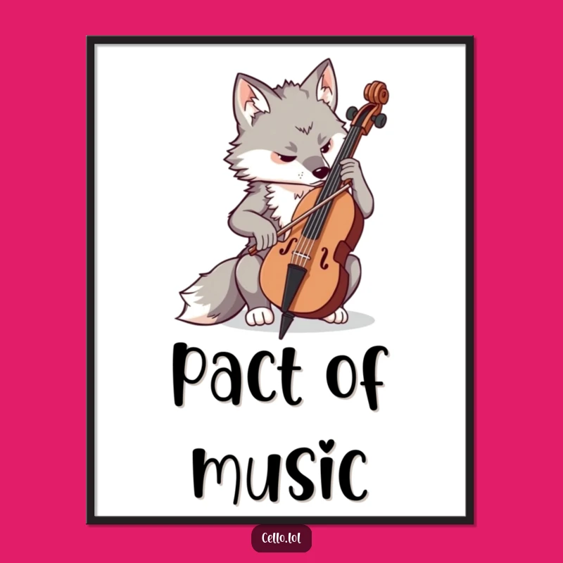 Funny Wolf Cello Digital Art - Instant Intensity and Focus for Your Walls