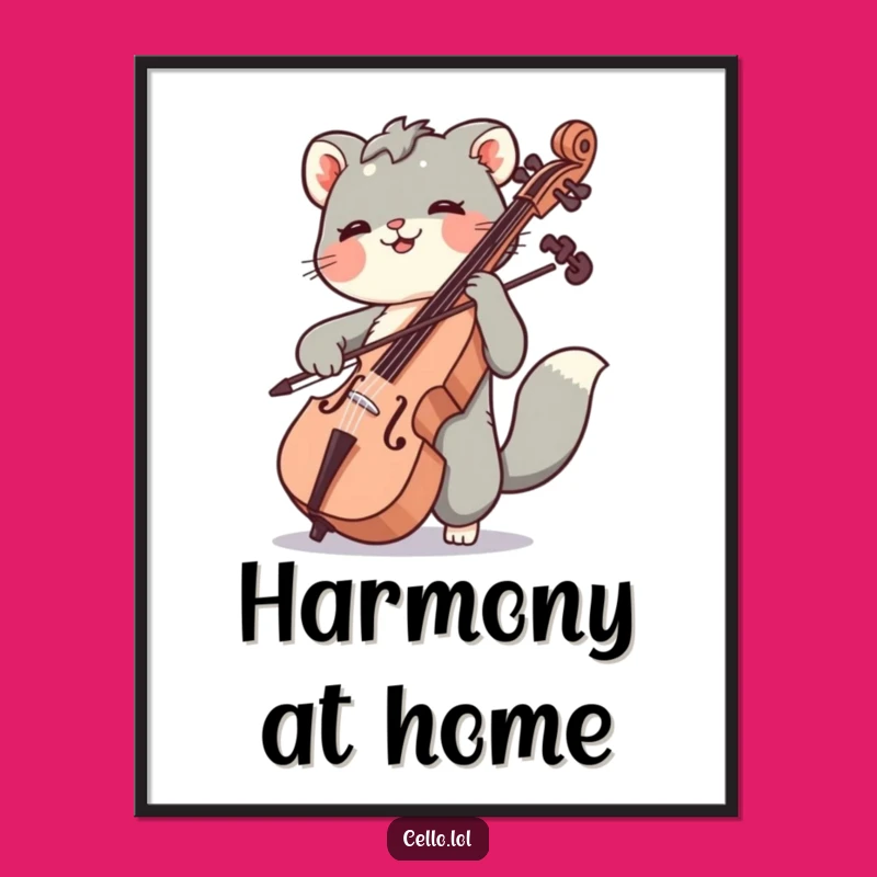 Funny Cello Bow Digital Art - Instant Joyful Wall Decor for Music Lovers