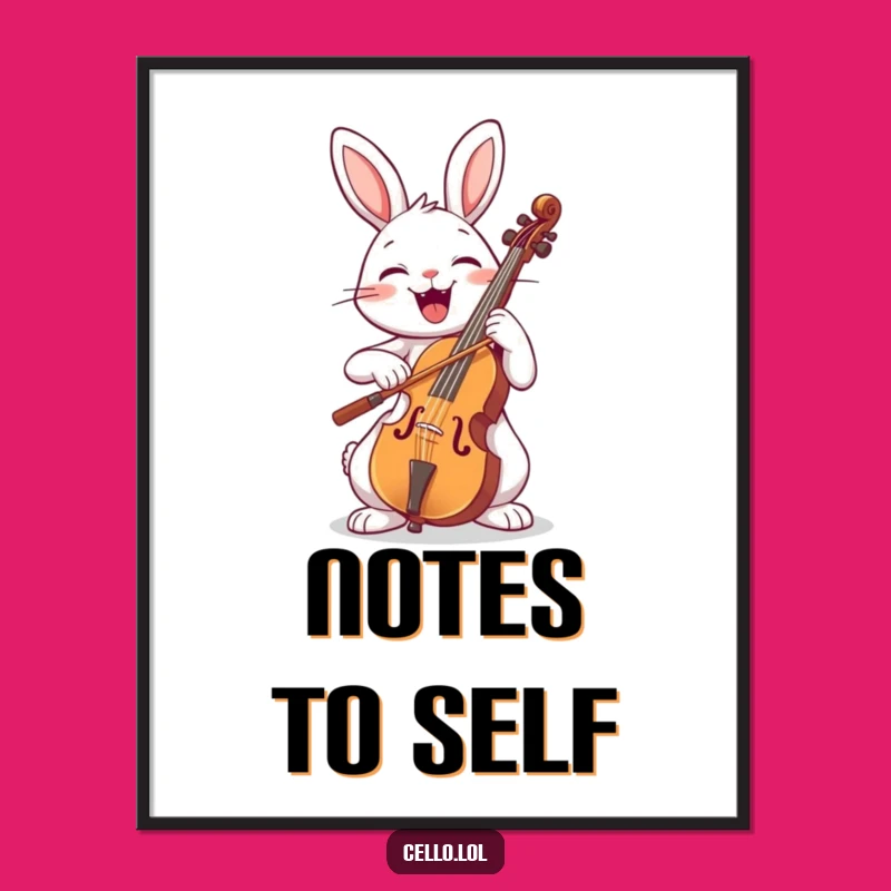 Funny Rabbit Cello Digital Art - Instant Musical Joy and Humor for Your Space