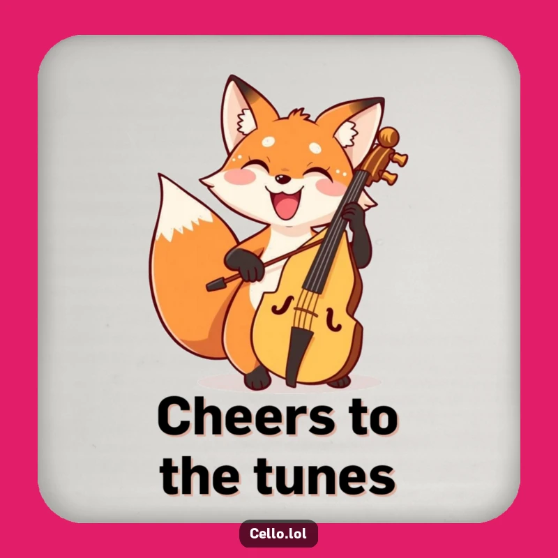 Funny Fox Cello Coaster Set: Protect Surfaces With Musical Joy Gift