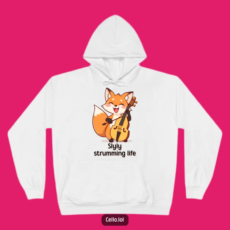 Cozy Funny Fox Cello Hoodie: Snuggle Up With Musical Merriment Gift