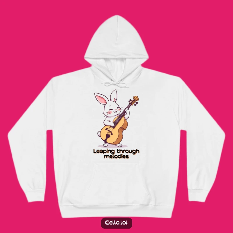 Cozy Funny Rabbit Cello Hoodie: Dance Through Life In Style Gift