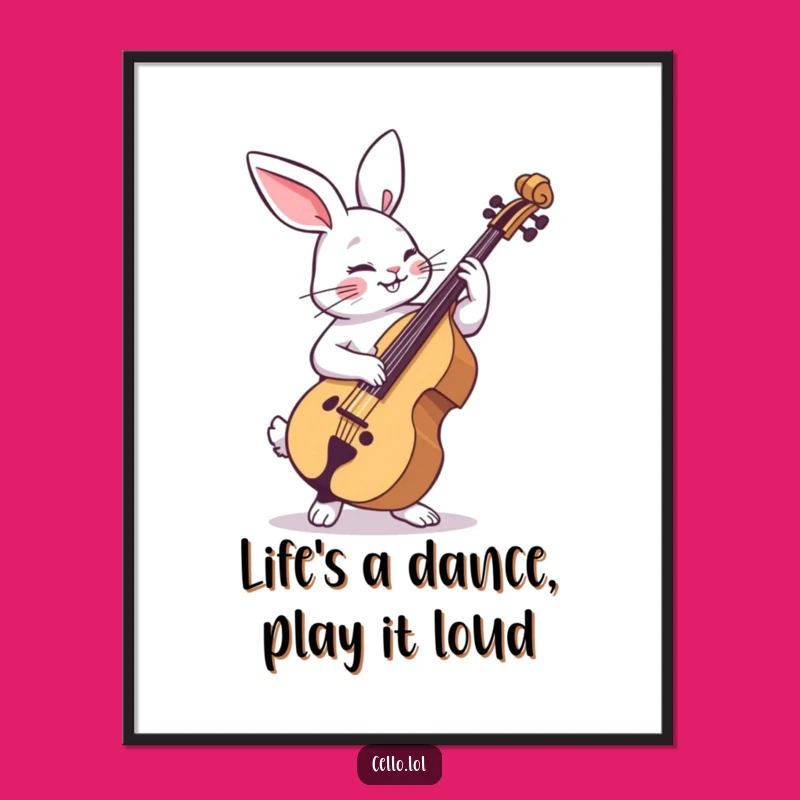 Free Printable Wall Art: Dancing Rabbit Cellist, Fun Downloadable Decor