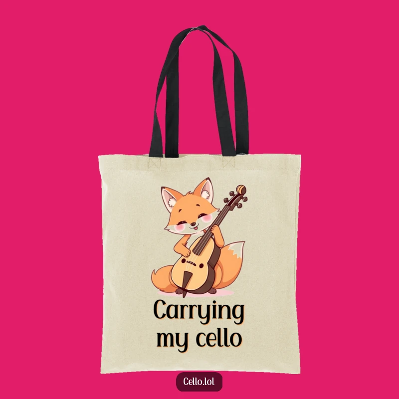 Funny Fox Cello Player Tote Bag - Cheerful Music for Everyday