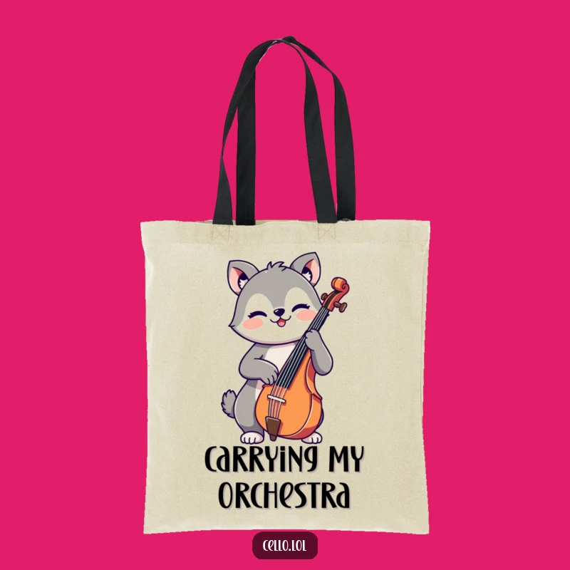 Funny Cello Animal Tote Bag - Carry Your Tunes and Laughs in Style