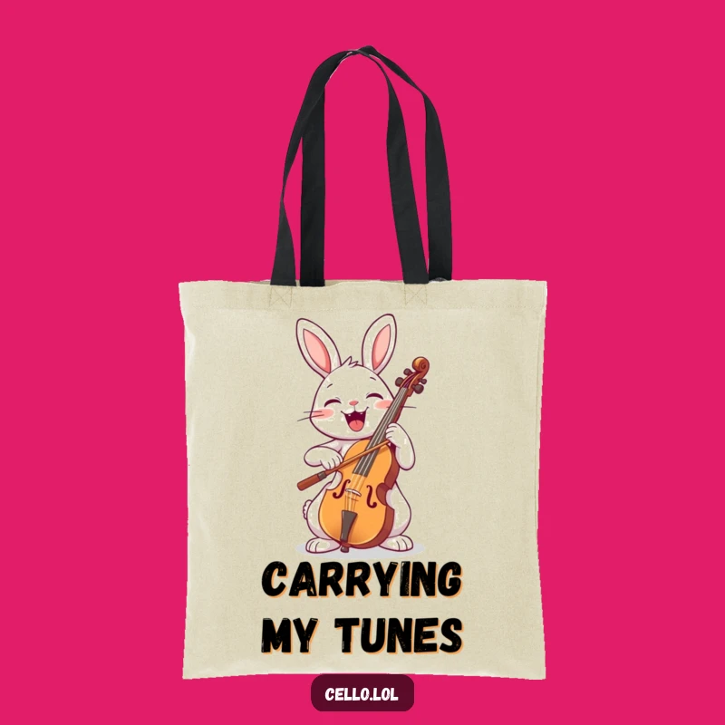 Funny Rabbit Cello Tote Bag - Carry Your Tunes and Smiles with This Hilarious Accessory